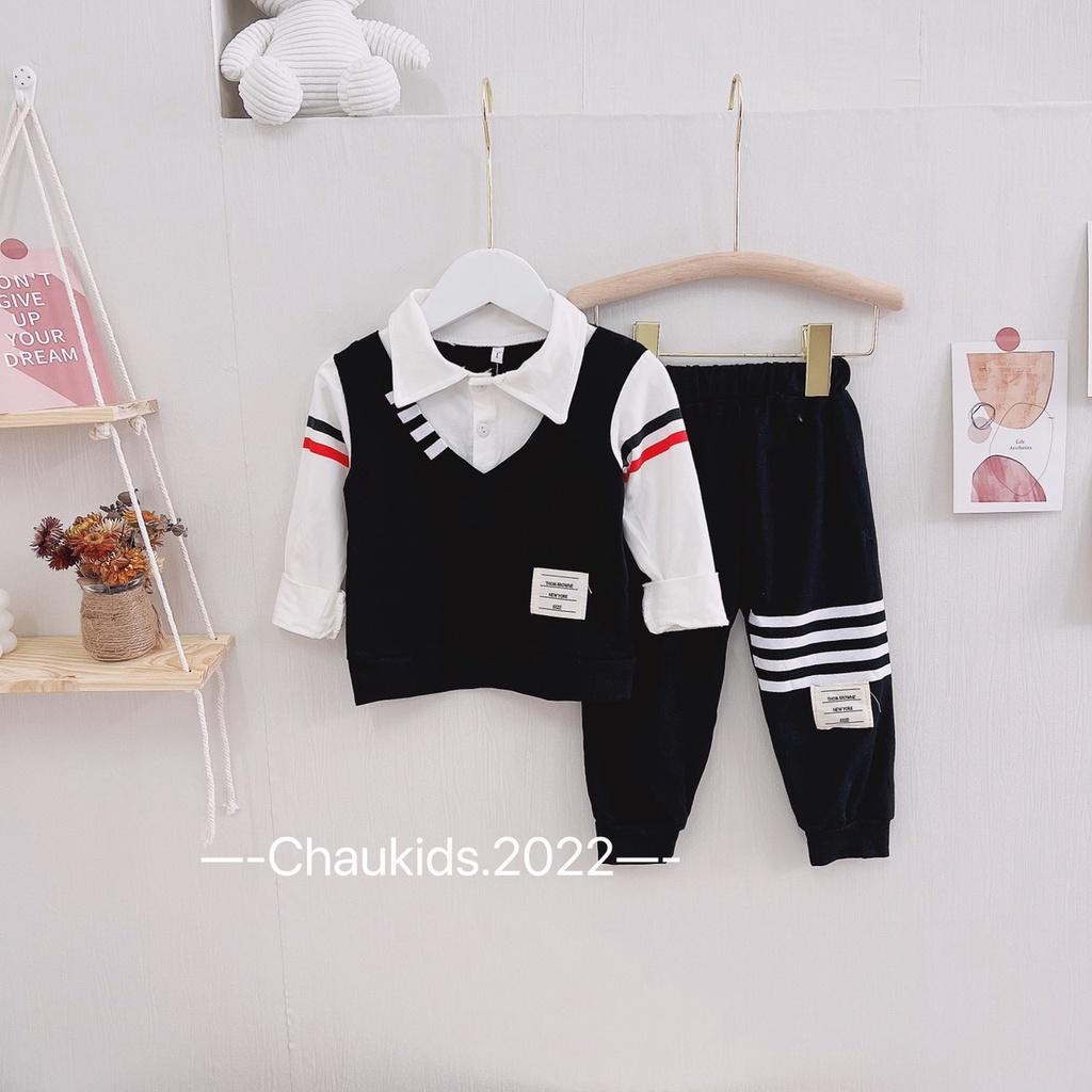 Set Bộ Đồ Quần Áo Thu Đông Trẻ Em Dành Cho Bé Trai, Bộ Đồ Bé Trai Mặc Đi Chơi Cực Bảnh Chất Cotton  100%-CKTD24
