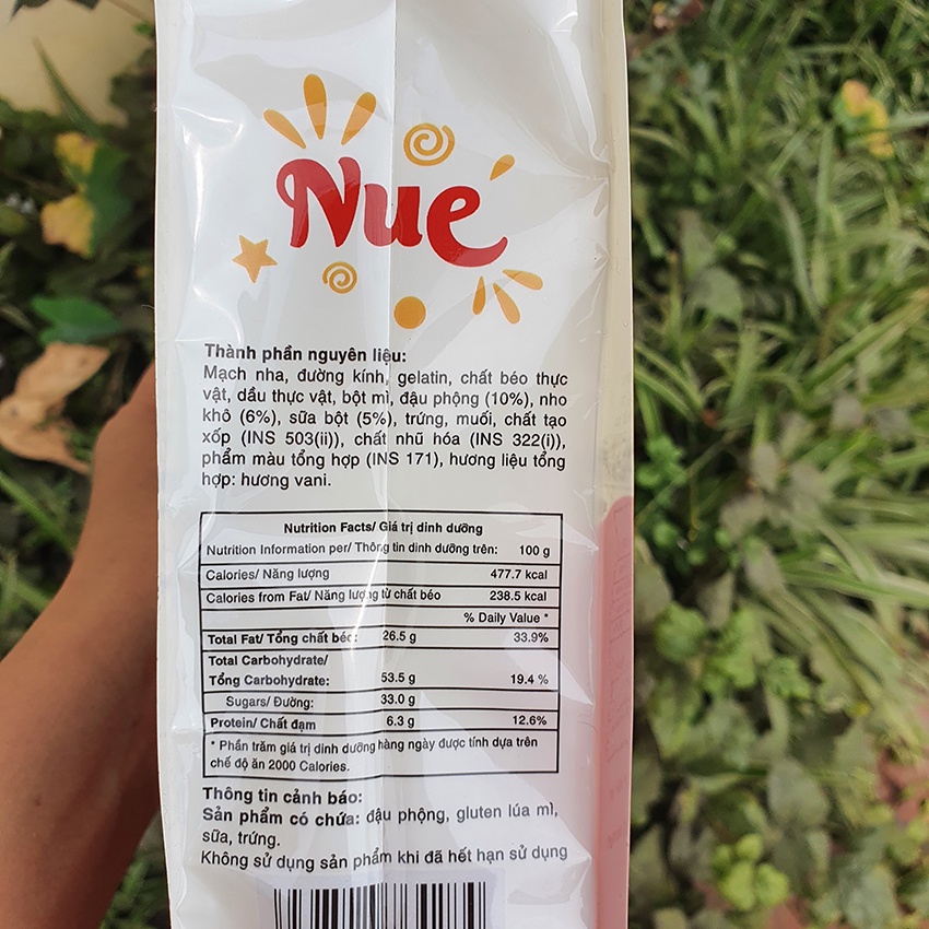 Kẹo Hạt Nougat, Kẹo Nougat Hạnh Phúc Ăn Kiêng, ăn vặt thơm ngon Healthy 250G - Vị Sữa