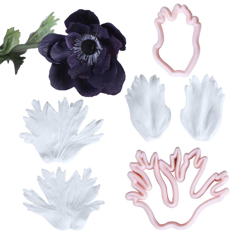 Kalaien Khuôn Silicon Làm Kẹo Đường Hình Cánh Hoa Lá