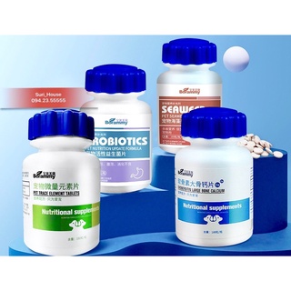 Combo Vitamin Borammy bổ sung Canxi, Nguyên tố vi lượng, Men tiêu hoá, Giải độc cho chó mèo (180v)