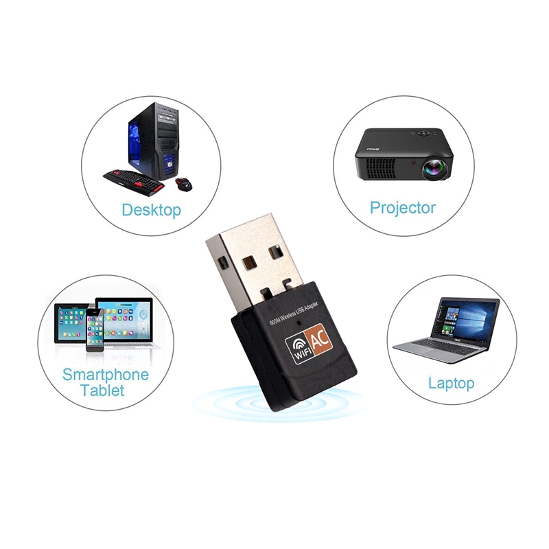 USB chuyển đổi wifi 600Mbps băng tần kép 2.4 / 5GHz