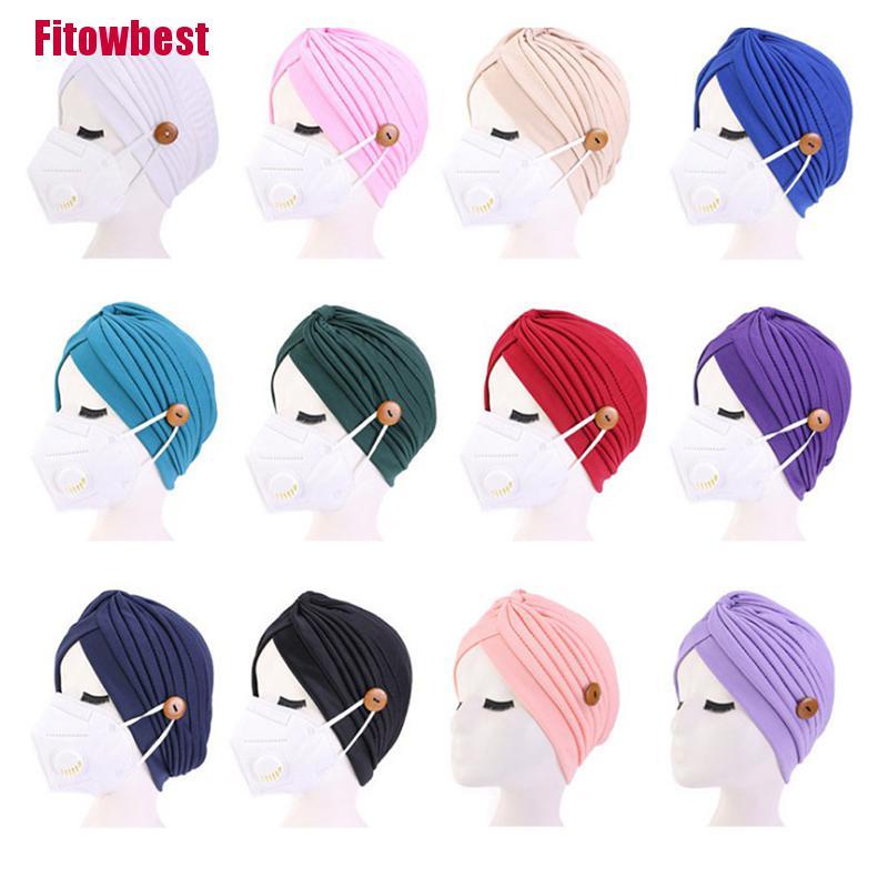 Mũ Turban Có Nút Cài Bảo Vệ Tai Cho Người Lớn Mới Tập Ngoài Trời