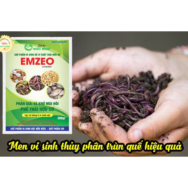 Men vi sinh EMZEO thủy phân trùn quế - Cách làm dịch trùn quế không hôi tưới cây