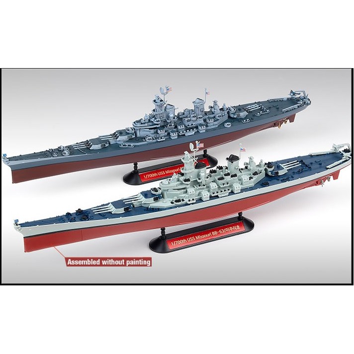 [Academy] #14222 1/700 Scale USS Missouri BB63 M Assembly Boat Kit Plastic Model (Multi Color Parts : Pre-painted)
