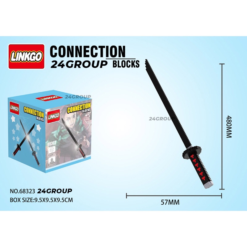 [48cm] mô hình đồ chơi kiếm lego Kimetsu No Yaiba lắp ráp rèn luyện trí thông minh