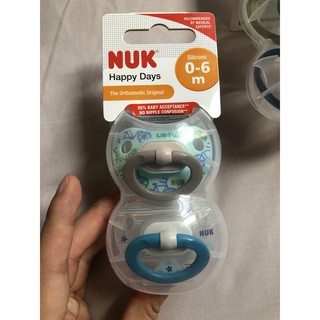 Ti giả NUK Happy Days - chất liệu silicone- cho bé 0-6 tháng tuổi