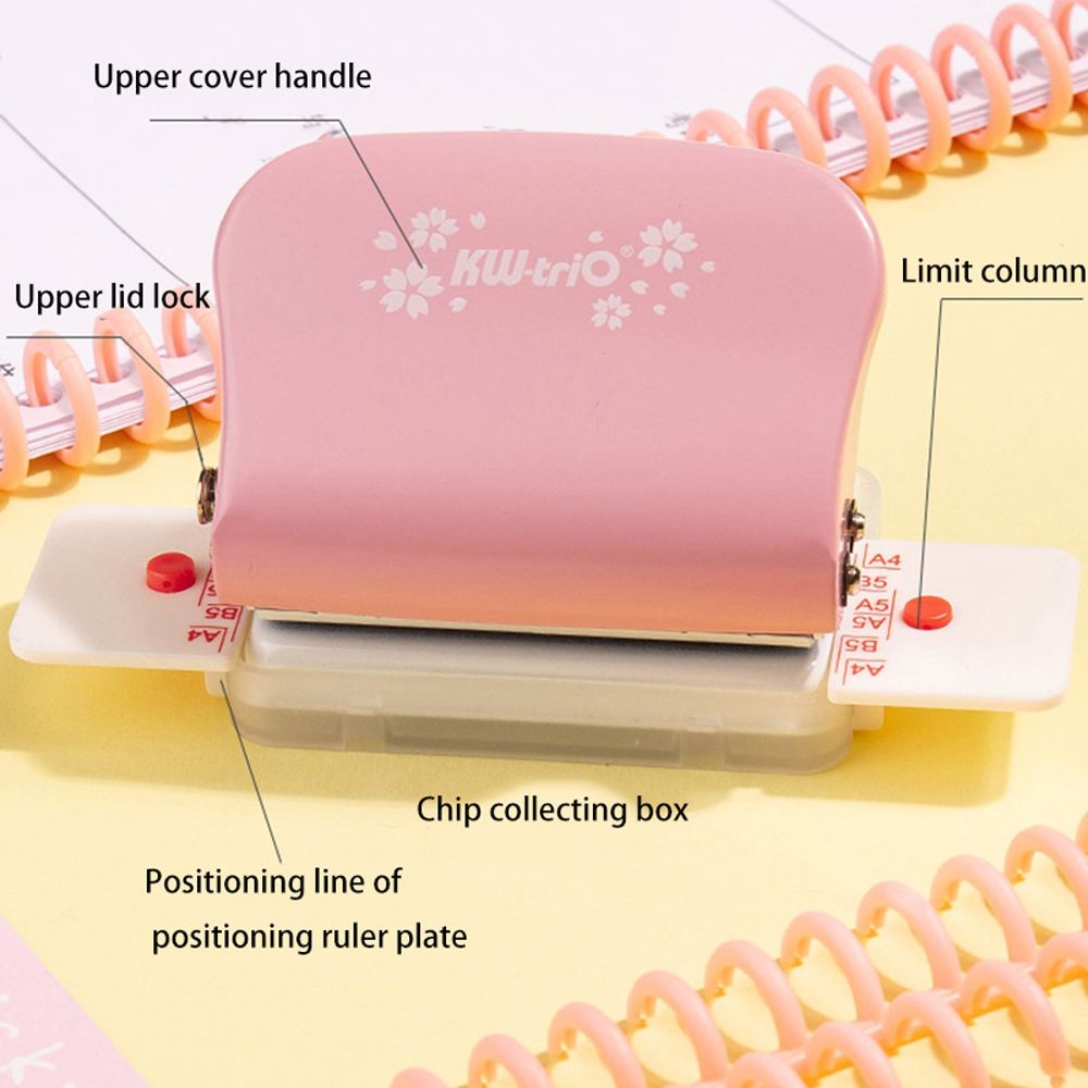 ♠▩☋Dụng Cụ Bấm Lỗ Giấy A4 A5 B5 6 Lỗ Bằng Kim Loại Tiện Dụng