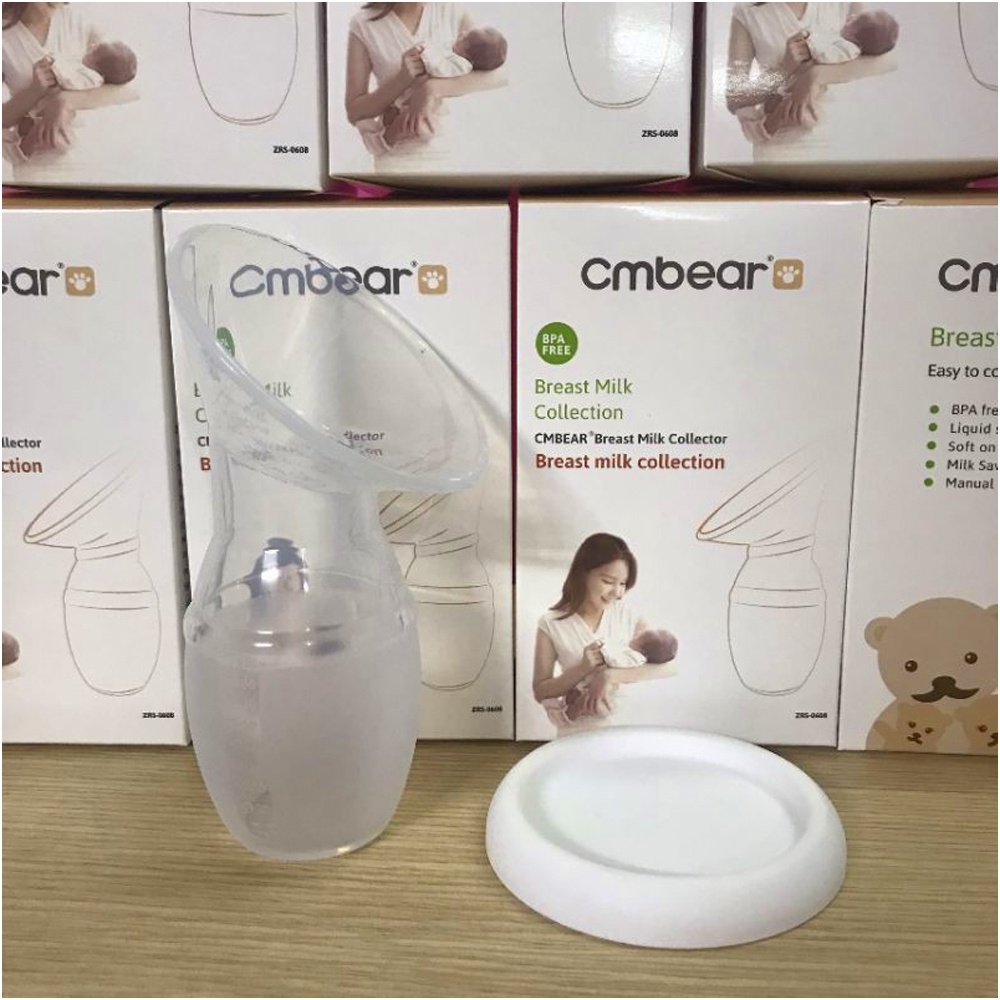 Cốc hứng sữa, phễu hứng sữa Silicon Cmbear 90ml an toàn, tiện lợi cho mẹ