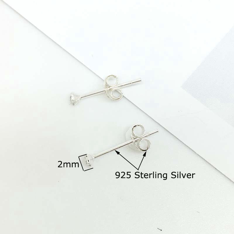 Đôi Bông Tai Mạ Bạc 925 Đính Đá Xinh Xắn Cho Nữ