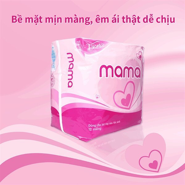 Băng Vệ Sinh Diana MAMA 12 miếng Cho Mẹ Sau Sinh, chất lượng cao, tiện sử dụng