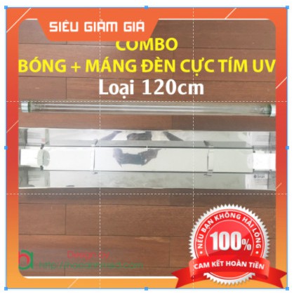 COMBO Máng + Bóng UV 120cm Bóng Đèn Cực Tím Diệt Khuẩn Không Khí Đèn Tia UV