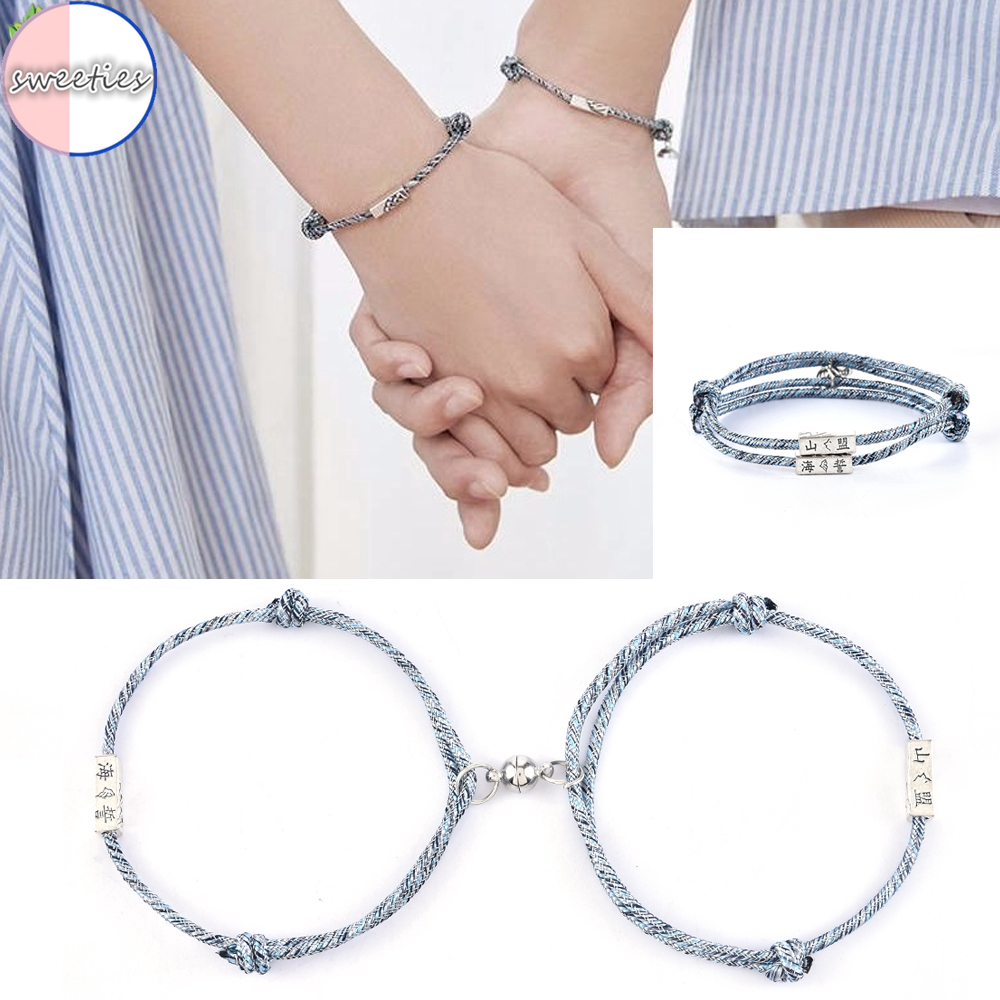 Bộ 2 Vòng Tay Dây Bện Thiết Kế Đơn Giản Dành Cho Cặp Đôi