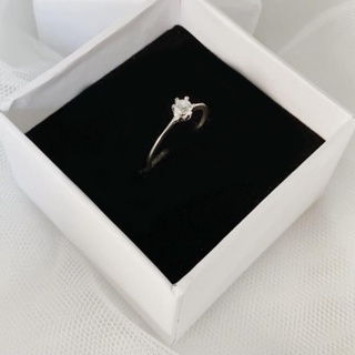 Nhẫn bạc nữ mezi jewelry bud stone round đính đá atj9024