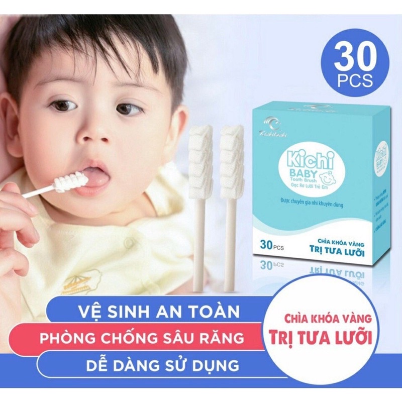 HỘP 30 QUE GẠC RƠ LƯỠI, TƯA LƯỠI KICHILACHI AN TOÀN CHO BÉ