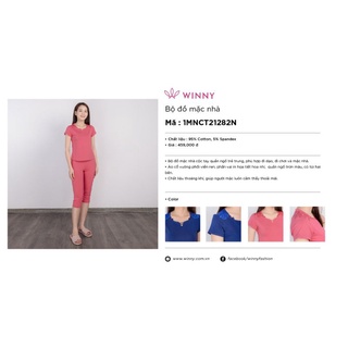 Bộ mặc nhà Winny áo cộc tay quần lửng cotton 21282 Giá 459.000đ