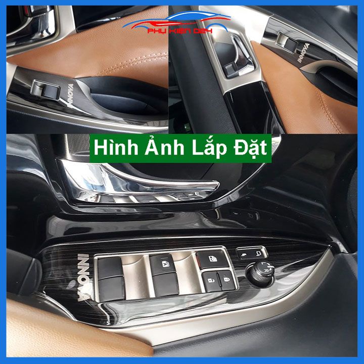 Ốp nội thất Innova 2017-2018-2019-2020-2021-2022-2023 vân Titan bảo vệ chống trầy xước và làm đẹp xe