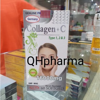 Collagen C 16000mg lọ 60 viên giúp trắng da,mờ thâm nám,chống lão hóa