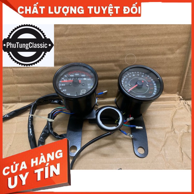 Combo đế bắt đồng hồ đôi, tua máy và đồng hồ báo số