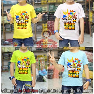 Áo Hero Team Mini World Cực Chất | Áo thun Chibi Hero Team Mẫu Mới | Vải Đẹp MC17