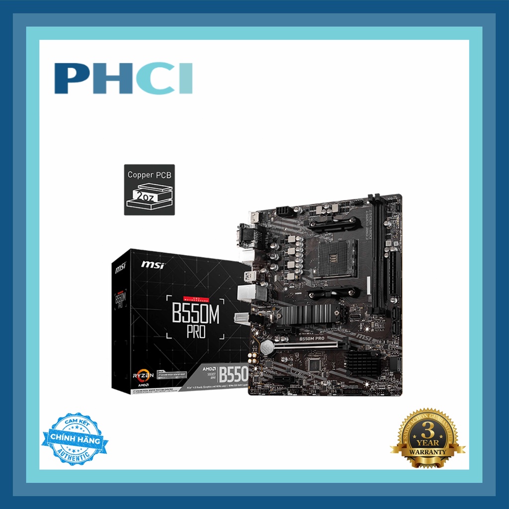Mainboard MSI B550M PRO (AMD AM4 - m-ATX Form Factor - DDR4) (Hàng chính hãng)
