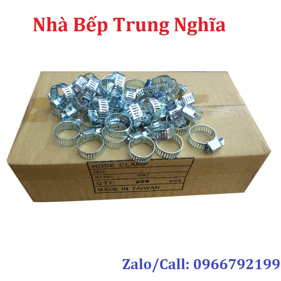 1 Hộp Cổ Dê / Đai Xiết Inox / Kẹp siết inox / Cố Định Ống Dẫn Gas  Nhập Khẩu Đài Loan