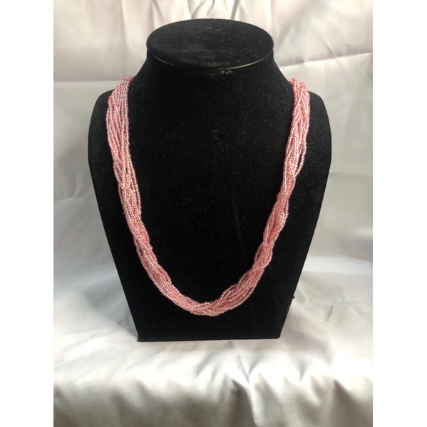 VÒNG CỔ  HẠT CƯỜM THỦY TINH PHỐI HẠT TRAI NHÂN TẠO