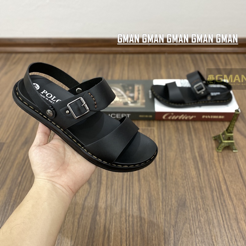 Dép da nam chất liệu da bò đế cao su khâu chỉ dù bền bỉ TK911