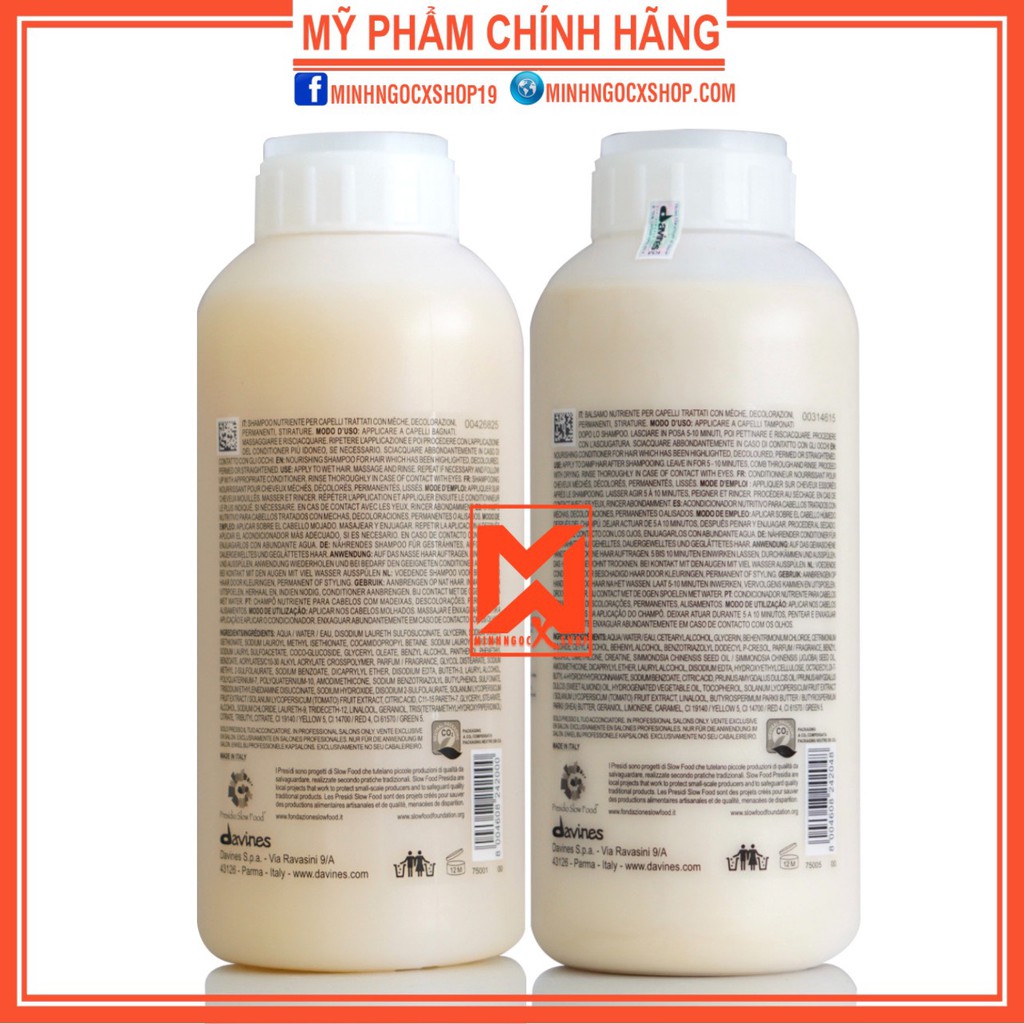 Dầu gội xả phục hồi hư tổn DAVINES NOUNOU 1000ml chính hãng