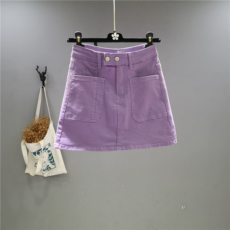 Jiashucheng Chân Váy Denim Lửng Dài Ngang Gối Ôm Dáng Phối Túi Phong Cách Hàn Quốc Mùa Hè Mới Cho Nữ