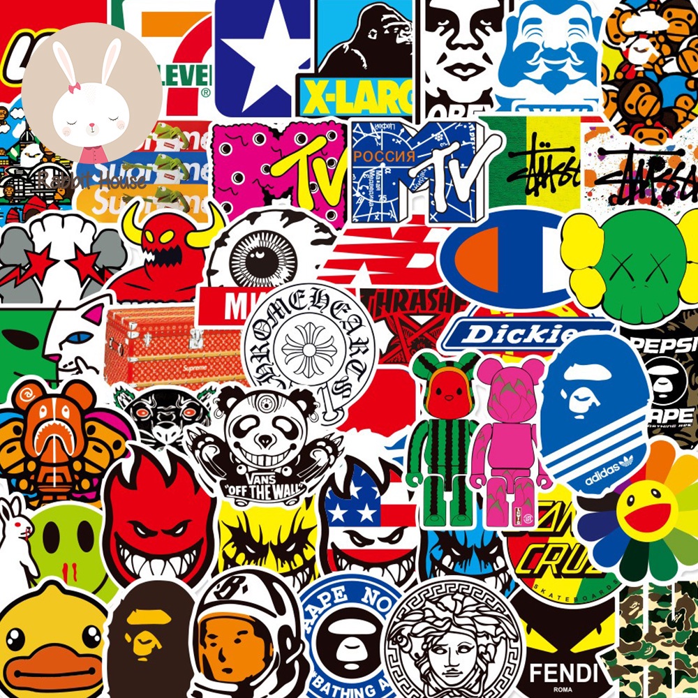 100 Sticker dán mũ nón bảo hiểm, xe,vali, laptop, cốc nước...chống nước cực đẹp
