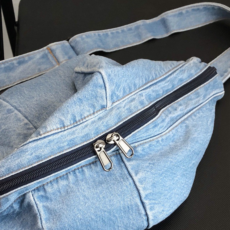 Túi Vải Denim - Túi ToTe Đeo Chéo Bánh Bao TX11