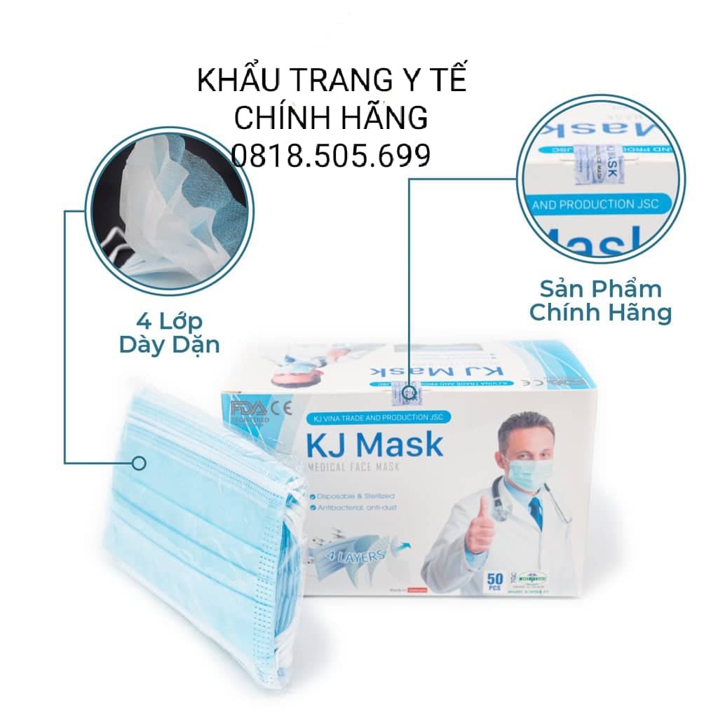 Hộp 50 cái Khẩu trang y tế 4 lớp kháng khuẩn AMI | BigBuy360 - bigbuy360.vn