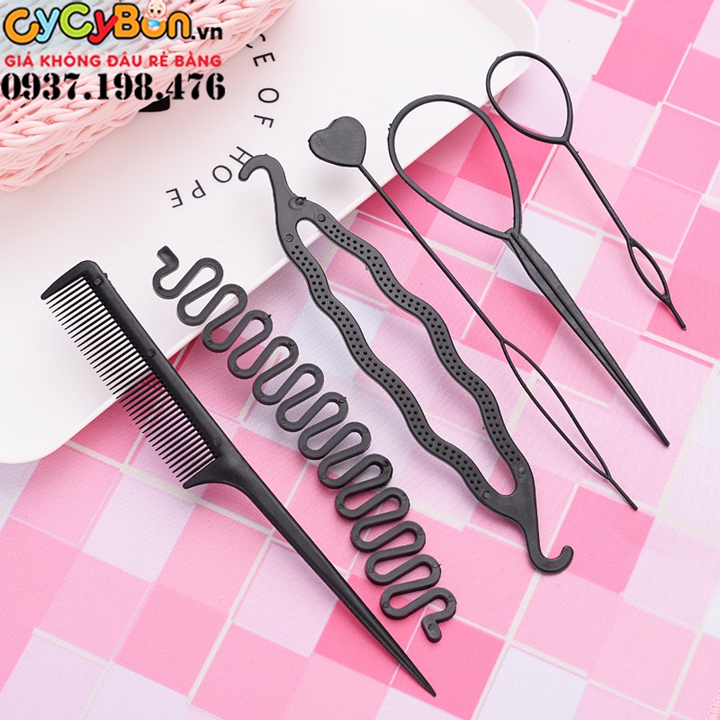 Bộ Dụng Cụ Tạo Kiểu Tóc Cho Bé Gái Gồm 6 Món Siêu Tiện Lợi
