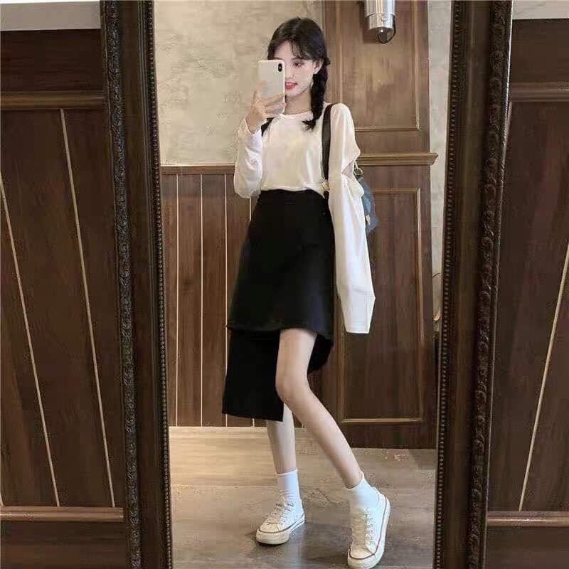 Chân Váy Umi Lệch Tầng 🦋FREESHIP🦋 Váy Nữ Dáng Hàn 2 Tà Cao Thấp | BigBuy360 - bigbuy360.vn