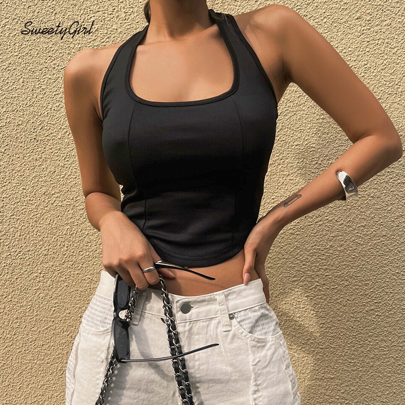 Áo Hai Dây Màu Sắc Trơn Dáng Ôm Quyến Rũ Cho Nữ