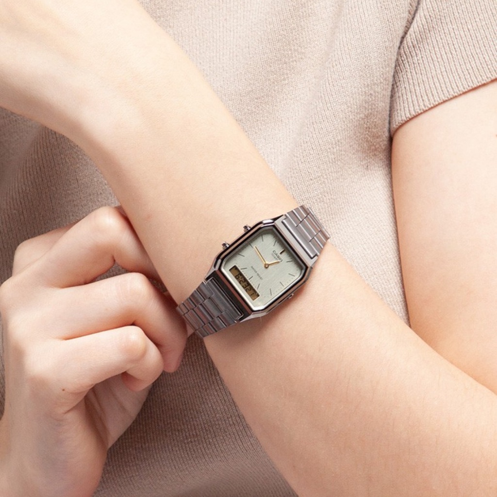 Đồng hồ nam dây kim loại chính hãng CASIO AQ-230GG-9ADF