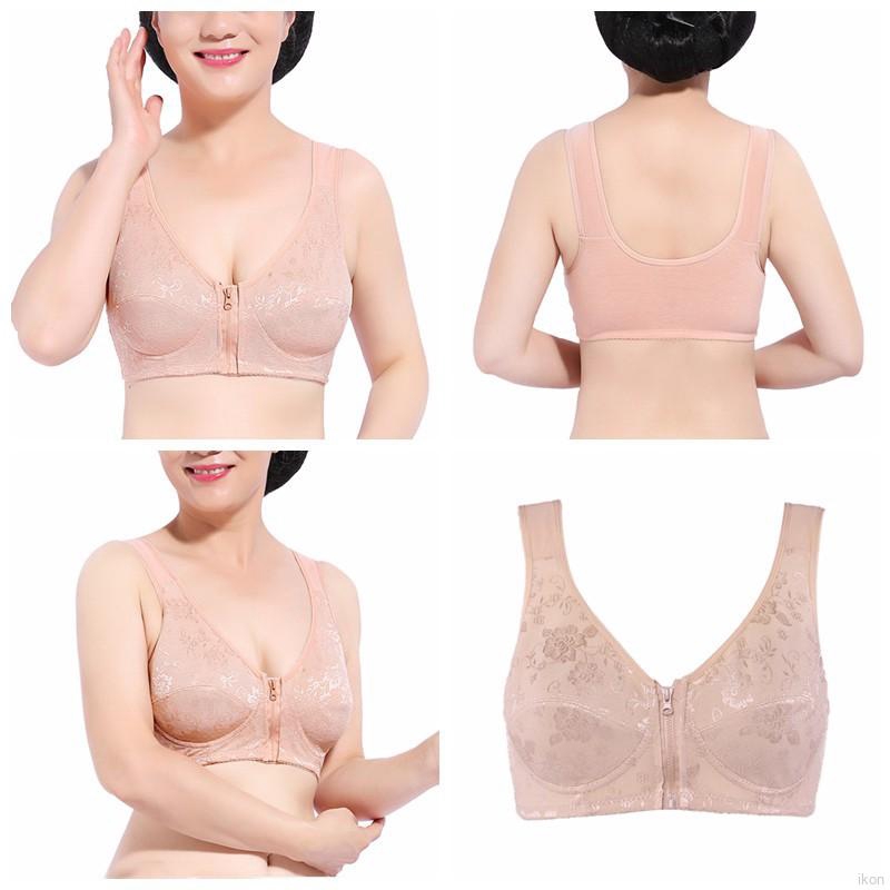 Áo Ngực Khóa Kéo Trước Không Gọng Chất Liệu Cotton