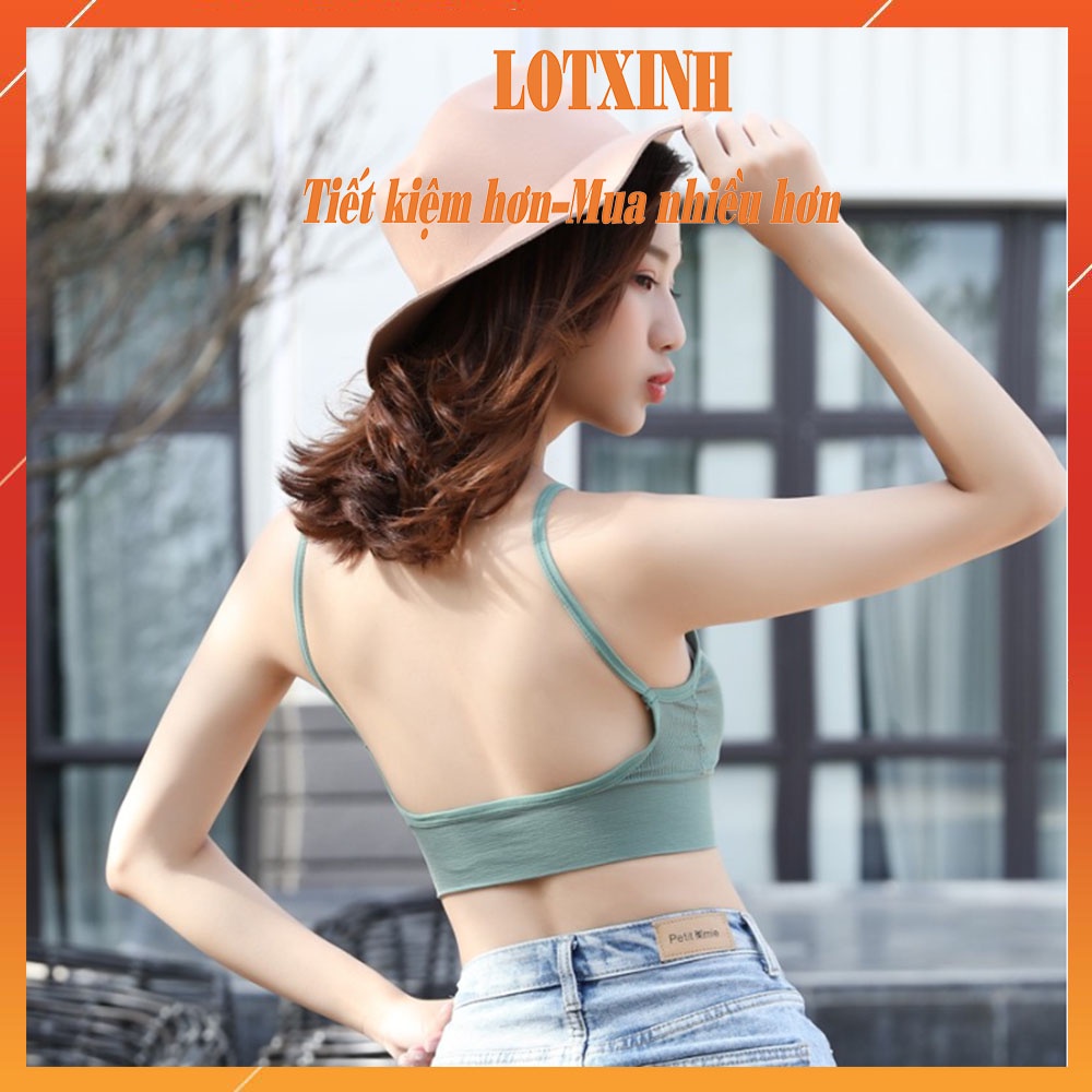 Áo lót nữ hở lưng chữ U kiểu 2 dây freesize 37-60kg sexy cotton có mút đệm mỏng BRA01