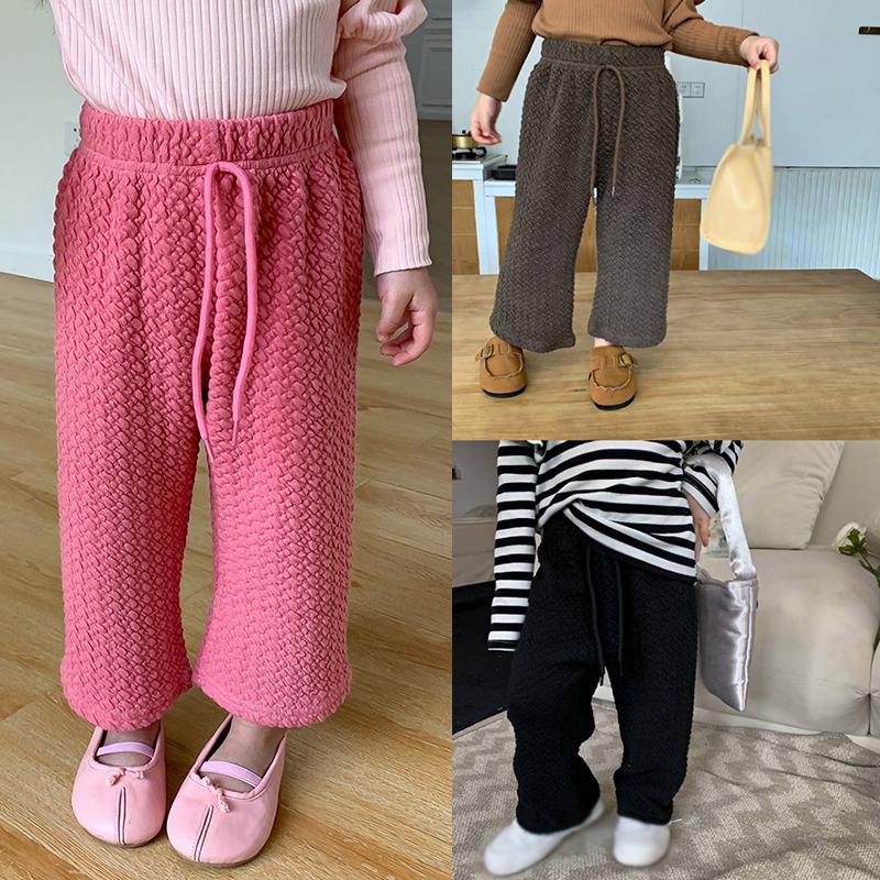 Quần Thể Thao Ống Rộng Thời Trang Xuân Thu Phong Cách Hàn Quốc Cho Bé Gái