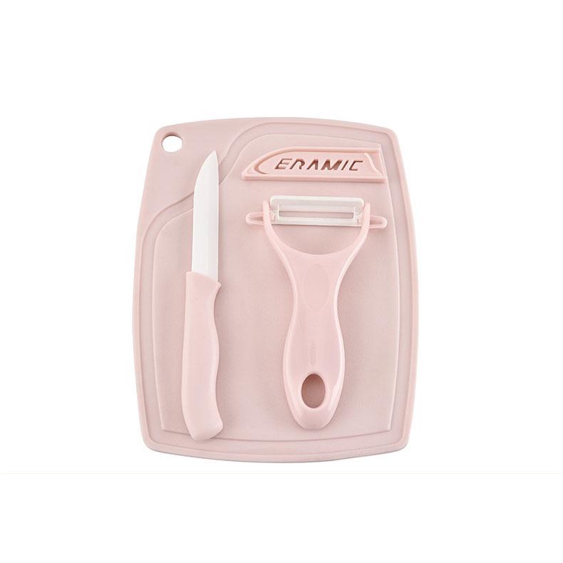 Bộ dụng cụ cắt gọt hoa quả 2 trong 1 kèm thớt