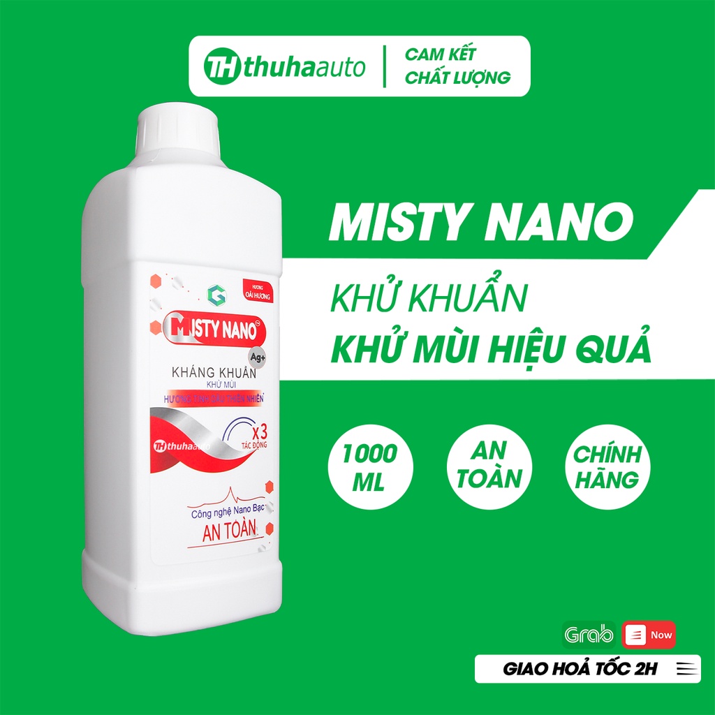 Dung dịch Nano Bạc khử khuẩn Misty khử mùi diệt khuẩn ô tô nhà cửa chuyên dùng cho máy phun tạo khói hiệu quả Thuhaauto