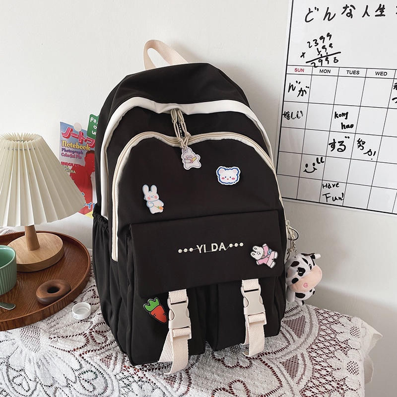 Ba Lô Đi Học Sức Chứa Lớn Phong Cách Harajuku Nhật Bản Đơn Giản Mới Cho Nữ