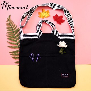 Túi tote đeo chéo size A4_kẻ đen trắng