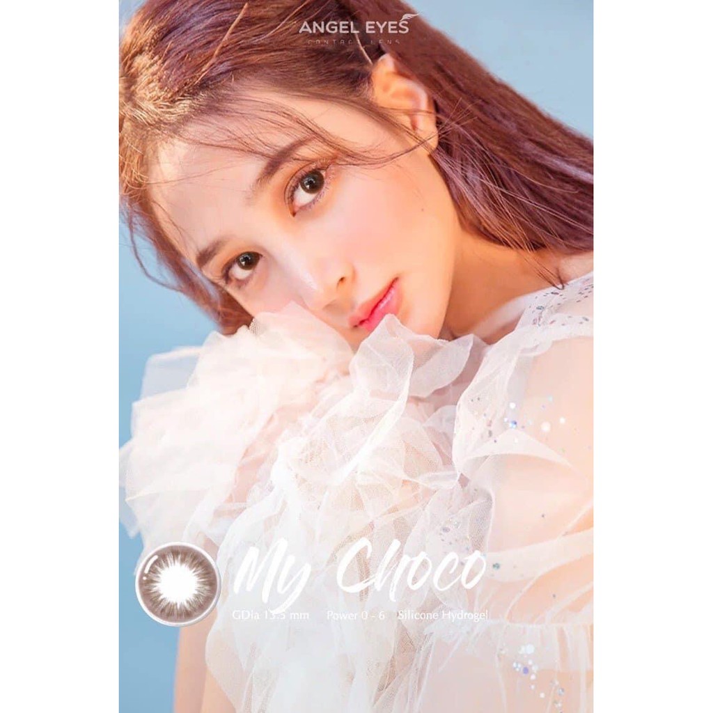 Kính Áp Tròng/Lens mắt nâu tự nhiên áp tròng Silicone Hydrogel VIP My Choco-Độ:0-8