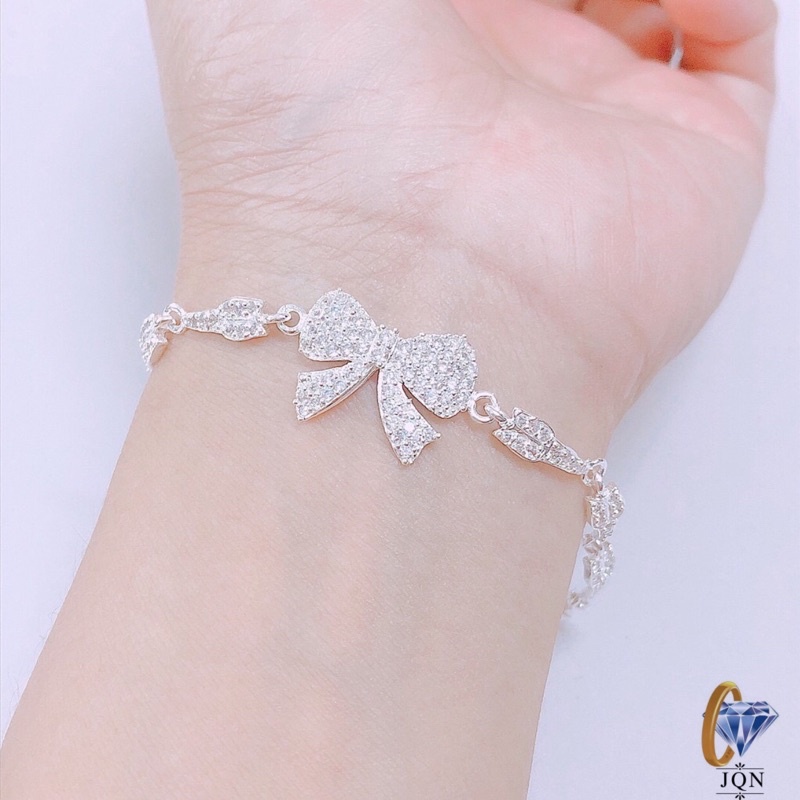 Lắc tay nữ bạc ta cao cấp hình nơ cực đẹp/ Trang sức bạc JQN gian hàng uy tín, chất lượng