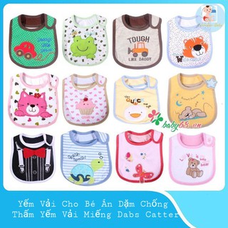 Yếm vải cho bé ăn dặm chống thấm, Yếm vải dán catter