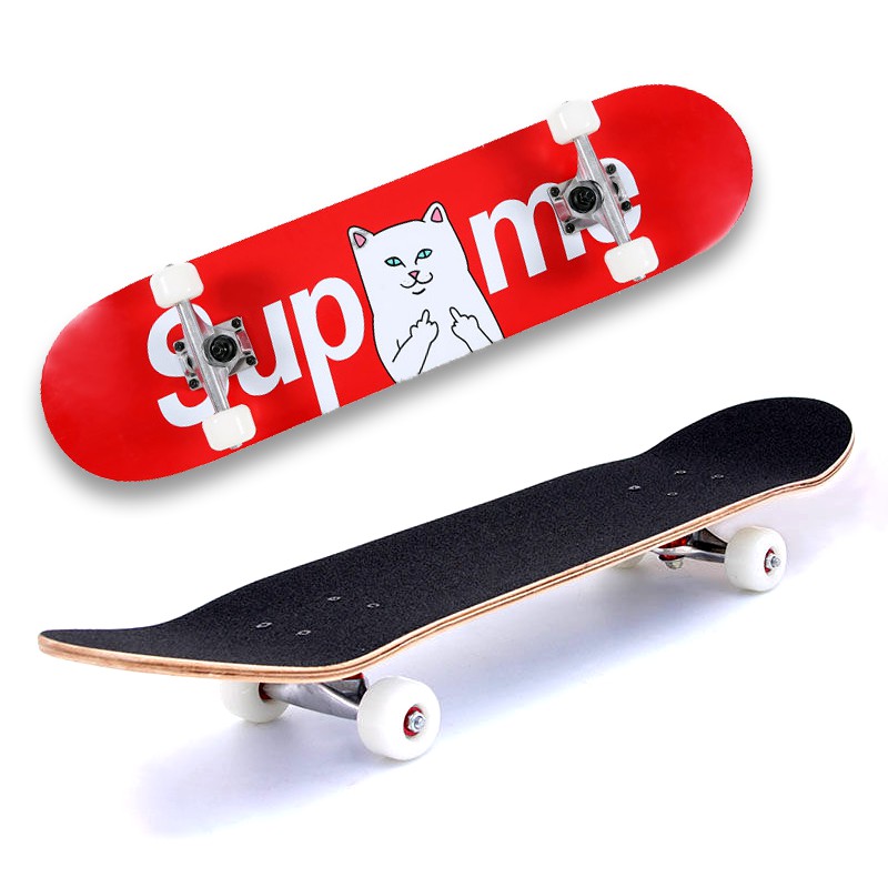 Ván trượt Supreme mặt nhám skateboard chất liệu gỗ phong ép cao cấp 7 lớp mặt nhám