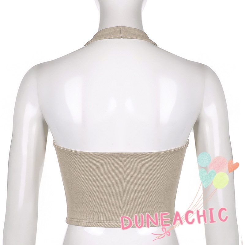 Áo Croptop Hai Dây Màu Trơn Hở Lưng Gợi Cảm Cho Nữ