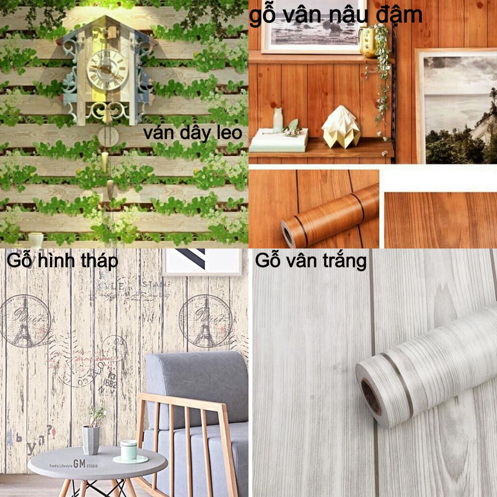 10m x 45cm rộng Giấy dán tường ( Giả gỗ ) - Vân đẹp ( nhiều mẫu mới )