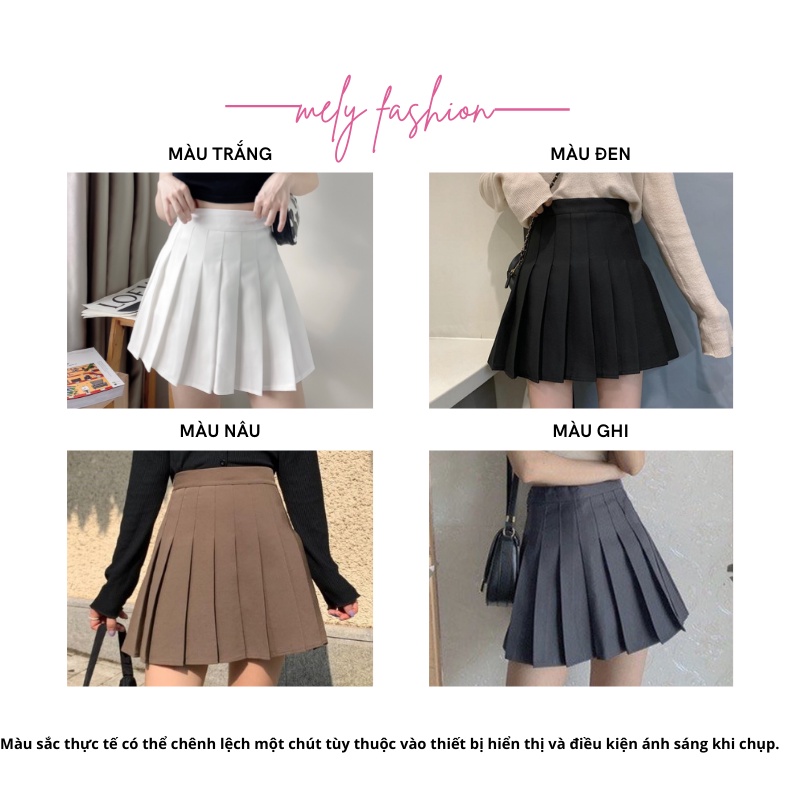 Chân váy tennis xếp ly dáng ngắn chữ A lưng cao chất vải cao cấp trẻ trung năng động có bigsize Mely Fashion CV01